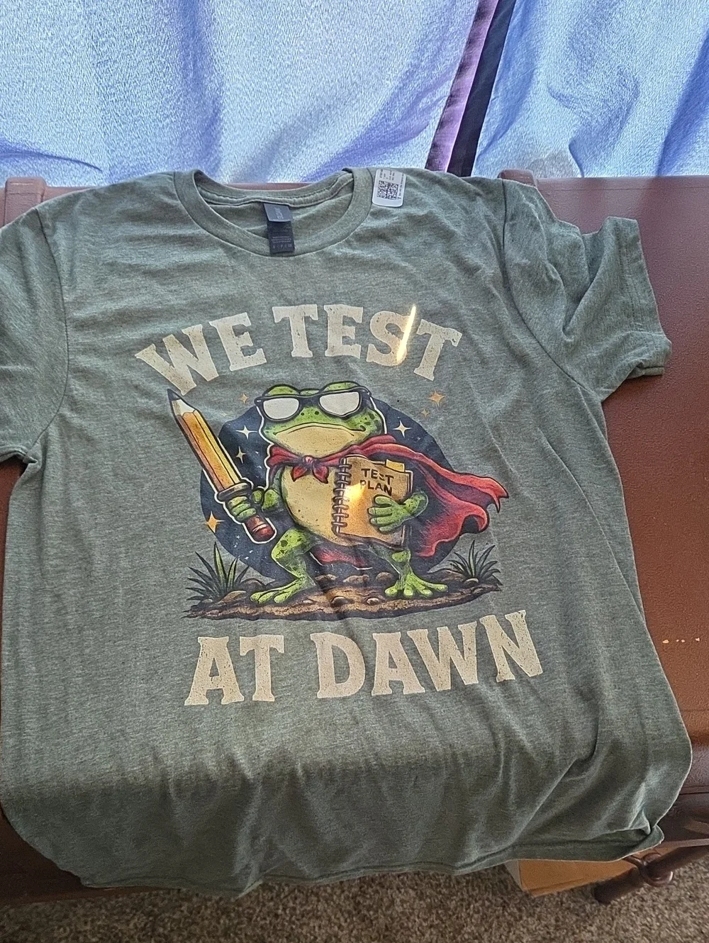 Graphic Frog 'We Test At Dawn' Crewneck Tee - Green